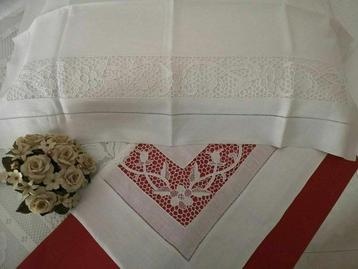 Drap en pur lin de musée avec broderie à la main Burano di