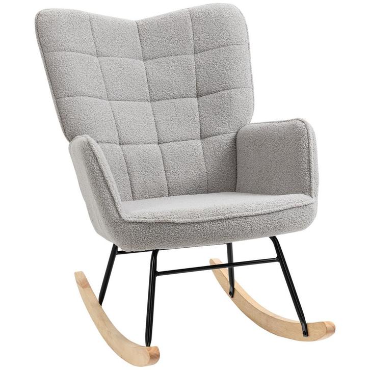 Schommelstoel - Stijlvol design - Grijs, Huis en Inrichting, Stoelen, Grijs, Nieuw, Stof, Ophalen of Verzenden