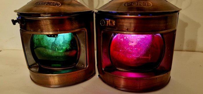 Navigation lamp, Port lamp, Starboard lamp (2) - Staal, Antiek en Kunst, Curiosa en Brocante