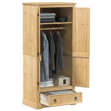 vidaXL Kledingkast Corona 76x50x170 cm massief grenenhout, Huis en Inrichting, Kasten | Kleerkasten, Verzenden, Nieuw