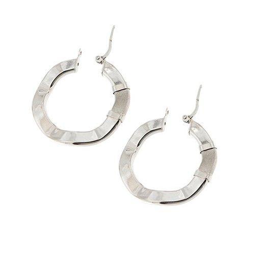Hoepel oorbellen - 18 karaat Witgoud, Handtassen en Accessoires, Antieke sieraden