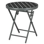 Bijzettafel - Outdoor Living - Opklapbaar &amp; Glas - Zwart, Ophalen of Verzenden, Nieuw