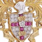 Broche 18 kt geel en wit gouden heraldiek speld met