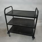 Metalen Serveertrolley – 3 Niveaus – Verrijdbaar – Zwart, Ophalen of Verzenden
