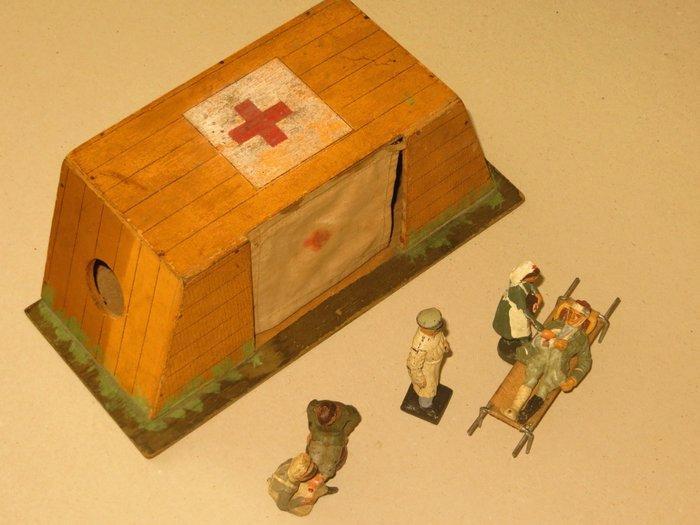 Elastolin - Figuur - Lineol 5 soldats allemand sanitaire, Kinderen en Baby's, Speelgoed | Overig