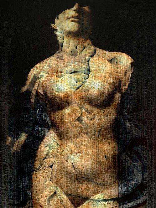 Dario Moschetta - Busto 206 - Original Mixedmedia painting, Antiek en Kunst, Kunst | Schilderijen | Modern