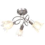 vidaXL Plafondlamp met glazen tulpvormige kappen 3xE14, Huis en Inrichting, Lampen | Plafondlampen, Nieuw, Verzenden