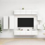 vidaXL Ensemble de meuble TV 8 pcs Blanc brillant, Maison & Meubles, Armoires | Mobilier de télévision, Neuf, Verzenden
