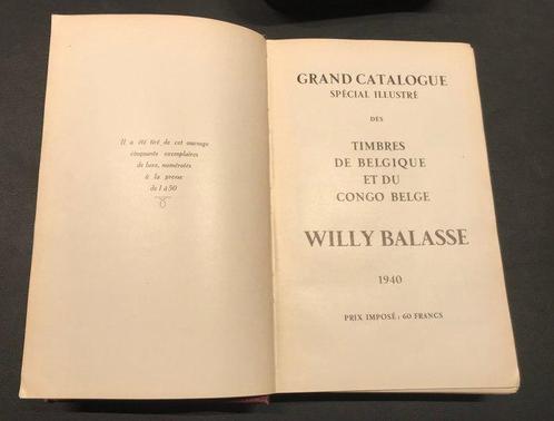 België 1940 - Catalogue Willy Balasse Belgique et Congo, Postzegels en Munten, Postzegels | Europa | België