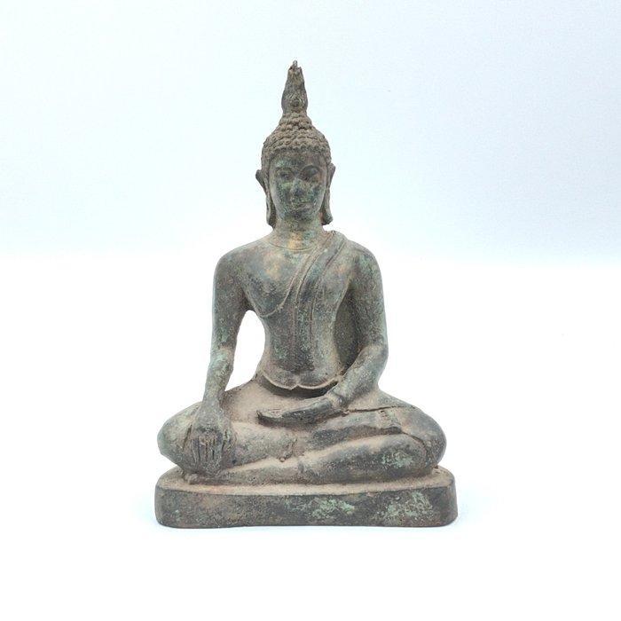 Oud-Khmer Gemengd metaal Zittende Boeddha-beeld talisman -, Antiek en Kunst, Antiek | Overige Antiek