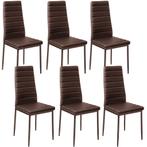 Eetkamerstoelen, kunstleer - cappuccino, Set van 6, Huis en Inrichting, Stoelen, Verzenden, Nieuw