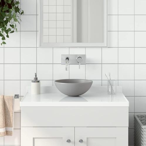 vidaXL Wastafel rond keramiek lichtgrijs, Doe-het-zelf en Bouw, Sanitair, Nieuw, Verzenden