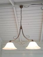 Dubbele biljartlamp - Lampe à suspendre - métal, verre, Antiquités & Art