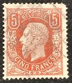 België 1869/1883 - Leopold II 5 frank OBP 37 gestempeld, Postzegels en Munten, Gestempeld