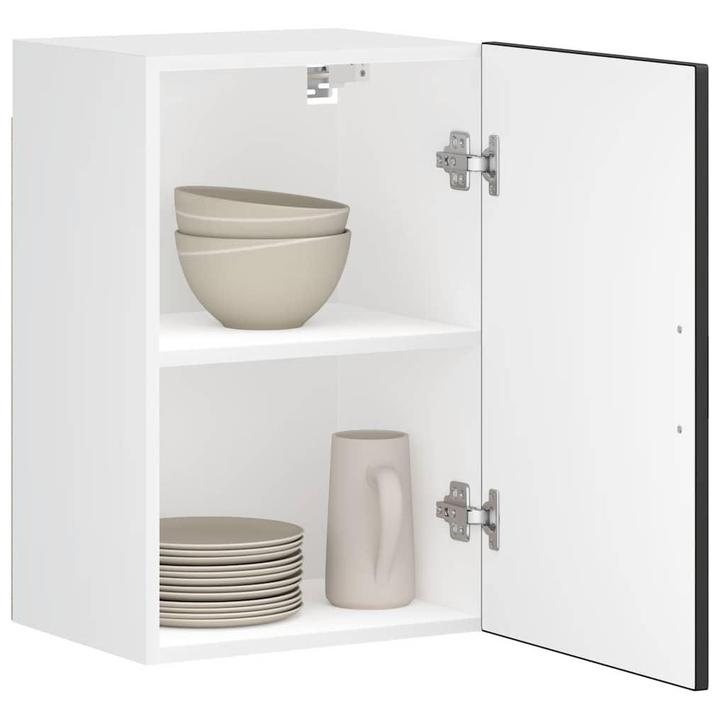 vidaXL Keukenbovenkast Porto bewerkt hout zwart, Huis en Inrichting, Kasten | Overige, Nieuw, Verzenden