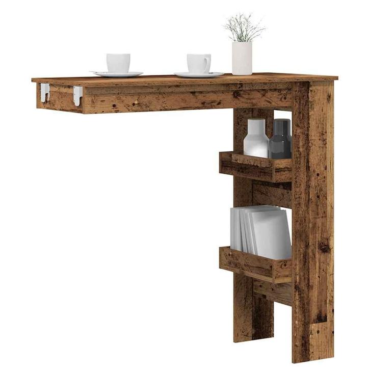 vidaXL Bartafel wandgemonteerd 102x45x103,5 cm bewerkt hout, Huis en Inrichting, Tafels | Eettafels, Nieuw, Verzenden