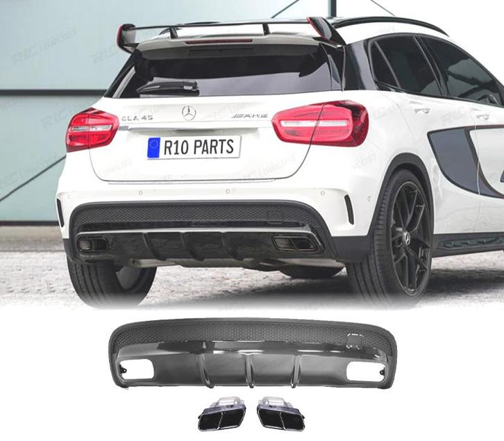 DIFFUSEUR MERCEDES X156 AMG 13-19 LOOK GLA45 NOIR + EMBOUTS, Auto-onderdelen, Carrosserie, Verzenden