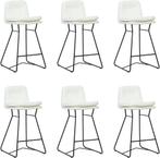 Set van 6 Gebroken witte leren industriële barkrukken -, Overige kleuren, Nieuw, Ophalen of Verzenden, Vijf, Zes of meer stoelen
