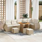vidaXL Tuinbank Set 9 pcs beige en crèmekleurig 80 x 80 x 71, Verzenden, Nieuw