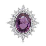 Bague - 18 carats Or blanc -  6.49ct. tw. Grenat - Diamant -, Nieuw