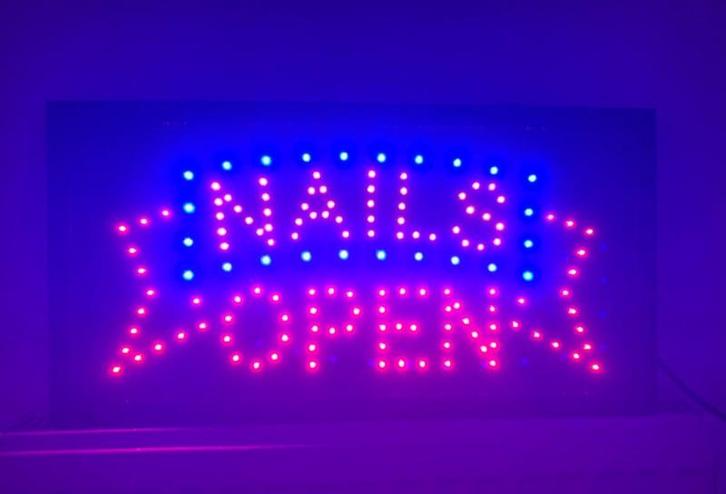 Nagels LED bord lamp verlichting nagel studio reclamebord #n, Huis en Inrichting, Lampen | Overige, Nieuw, Verzenden