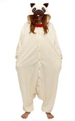 Onesie Mopshond Pak S-M Hondenpak Kostuum Pug Bruin 158 164, Ophalen of Verzenden, Nieuw