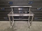 Werktafel | prullenbak gat | RVS | 120cm, Gebruikt