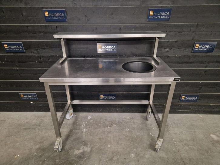 Werktafel | prullenbak gat | RVS | 120cm, Articles professionnels, Horeca | Mobilier & Aménagement