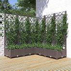 vidaXL Plantenbak met latwerk 120x120x121,5 cm polypropeen, Tuin en Terras, Verzenden, Nieuw