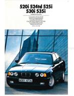 1988 BMW 5 SERIE KLEUREN EN BEKLEDING BROCHURE, Ophalen of Verzenden