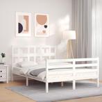 vidaXL Cadre de lit avec tête de lit blanc petit double, Neuf, Verzenden