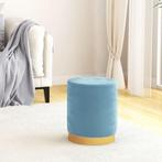 vidaXL Hocker met opbergruimte rond fluweel lichtblauw, Huis en Inrichting, Stoelen, Verzenden, Nieuw