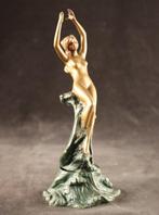 Weens bronzen - sculptuur, Naakte waternimf - 20 cm - Brons