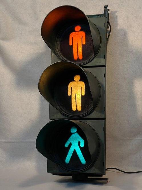 Feu de signalisation - Plastique - Rue Vintage dépoque, Antiek en Kunst, Antiek | Wandborden en Tegels