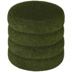 TRUUSK Ronde Teddyfleece Hocker - Draagkracht tot 120kg - Ø4, Huis en Inrichting, Krukjes, Verzenden, Nieuw