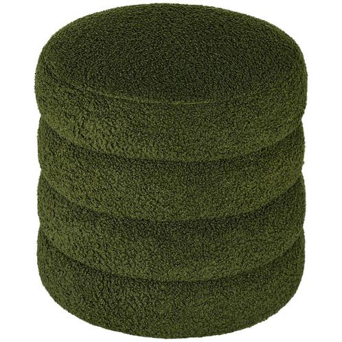 TRUUSK Ronde Teddyfleece Hocker - Draagkracht tot 120kg - Ø4, Huis en Inrichting, Krukjes, Verzenden