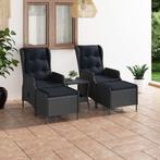 vidaXL 3-delige Loungeset met kussens poly rattan, Tuin en Terras, Verzenden, Nieuw, Loungeset
