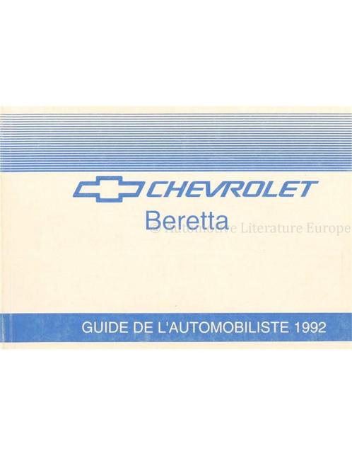 1992 CHEVROLET BERETTA INSTRUCTIEBOEKJE FRANS (CAN), Auto diversen, Handleidingen en Instructieboekjes