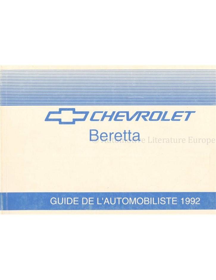 1992 CHEVROLET BERETTA INSTRUCTIEBOEKJE FRANS (CAN), Auto diversen, Handleidingen en Instructieboekjes
