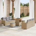 vidaXL Tuinbank Set 9 pcs Beige poly rattan, Jardin & Terrasse, Verzenden