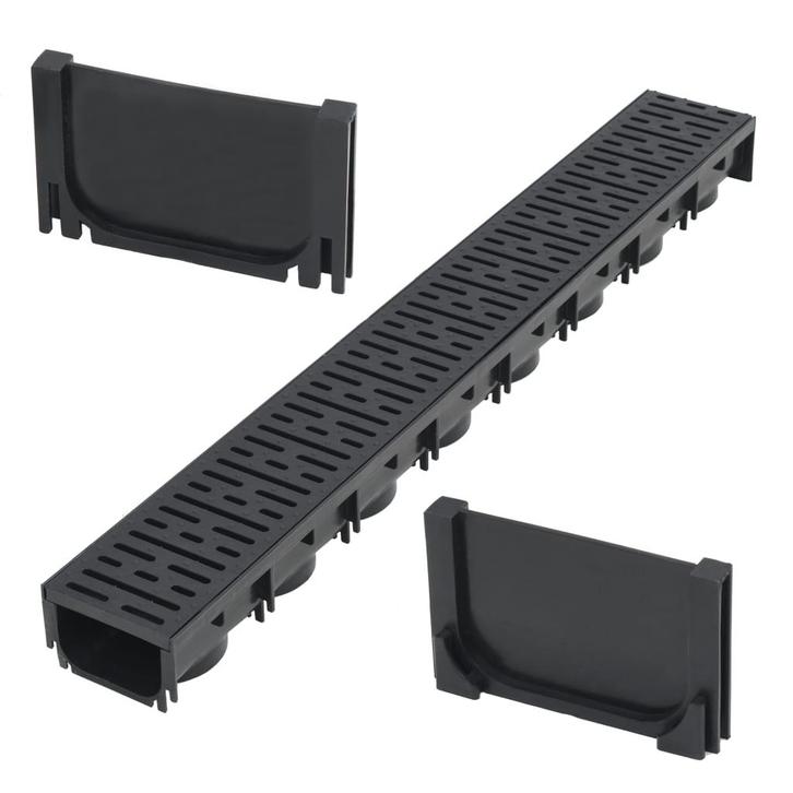 vidaXL Afvoergoot 1 m kunststof, Doe-het-zelf en Bouw, Sanitair, Nieuw, Verzenden