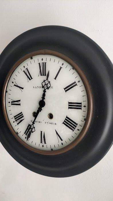 Schoolklok - Antiek hout-messing-glas - 1850-1900 - Franse, Antiek en Kunst, Antiek | Klokken