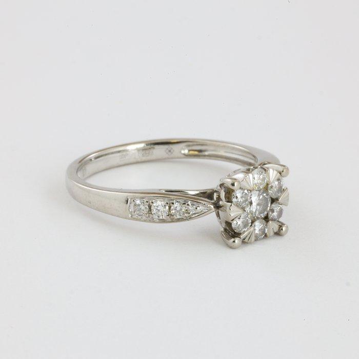 Ring - 14 karaat Witgoud Diamant (Natuurlijk) - Diamant, Handtassen en Accessoires, Ringen