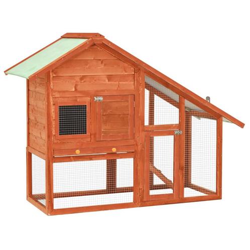 vidaXL Konijnenhok 140x63x120 cm massief vurenhout, Dieren en Toebehoren, Knaagdieren en Konijnen | Hokken en Kooien, Nieuw, Verzenden