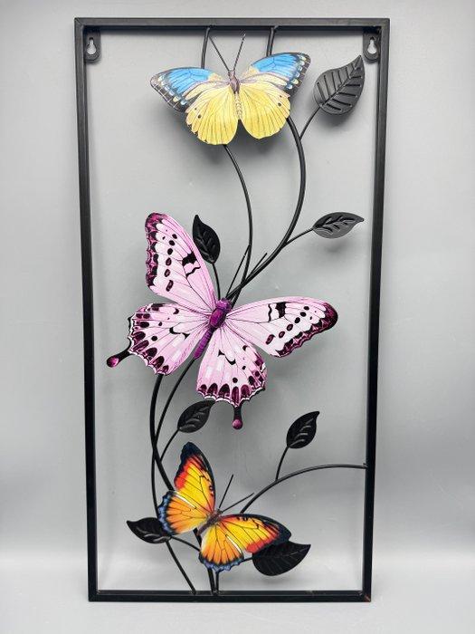 Unieke decoratief wandobject “vlinders” - Plaque - Metaal, Antiek en Kunst, Kunst | Designobjecten