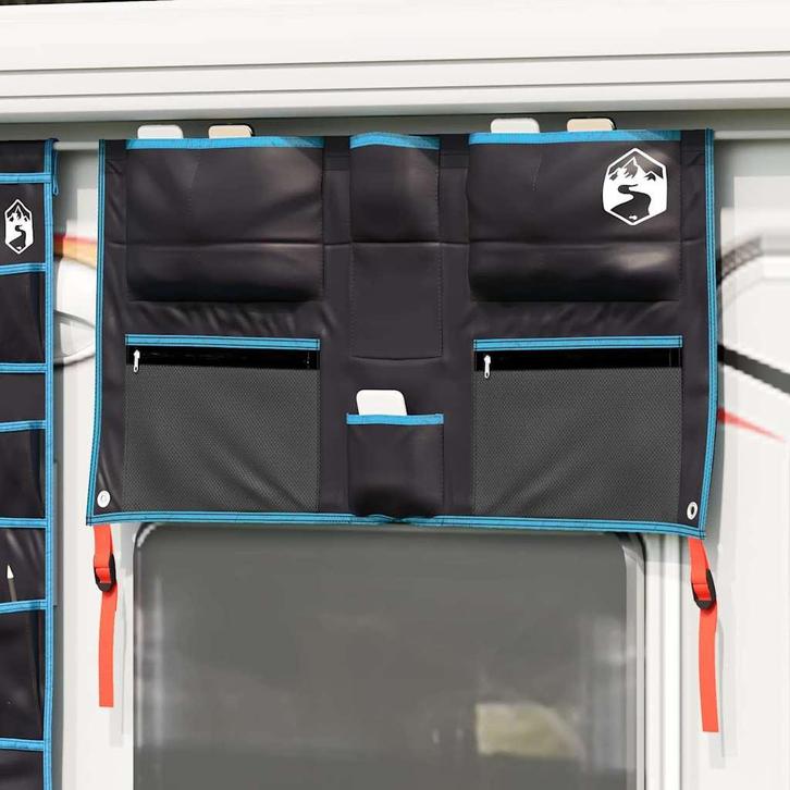 vidaXL Opbergzak met opslag Zwart en Blauw 98 x 47 cm oxford, Caravans en Kamperen, Tentaccessoires, Nieuw, Verzenden