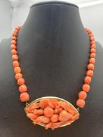 Collier - 18 carats Or jaune Corail rouge, Nieuw