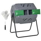 Composteringsvat - 160 liter - 2 compartimenten - Grijs, Tuin en Terras, Ophalen of Verzenden, Nieuw