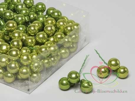 Balletjes op draad 2 cm. foliage green copaal doos 144 stuks, Hobby & Loisirs créatifs, Bricolage