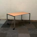 Ahrend mobiele tafel, 140x80 cm, Beuken trespa blad - grijs